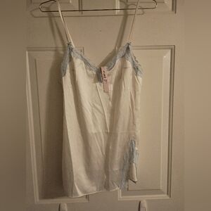 Victoria's Secret White Chemise with Baby Blue Lace